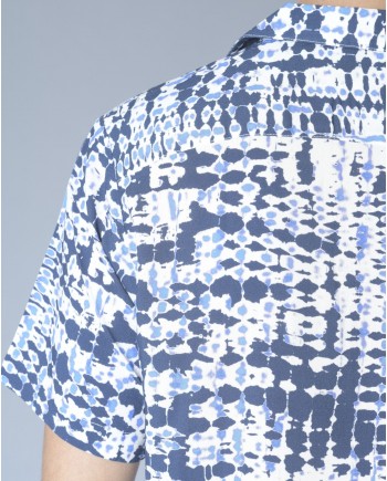 Chemise bleue à imprimé psychédélique Daniele Fiesoli