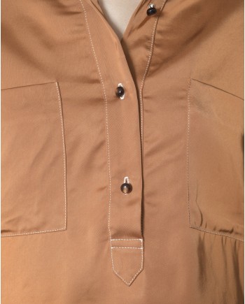 Blouse en serge satinée à poches Chloe Stora 