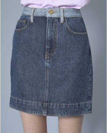 Jupe en jean à finitions contrastées McQ Alexander McQueen