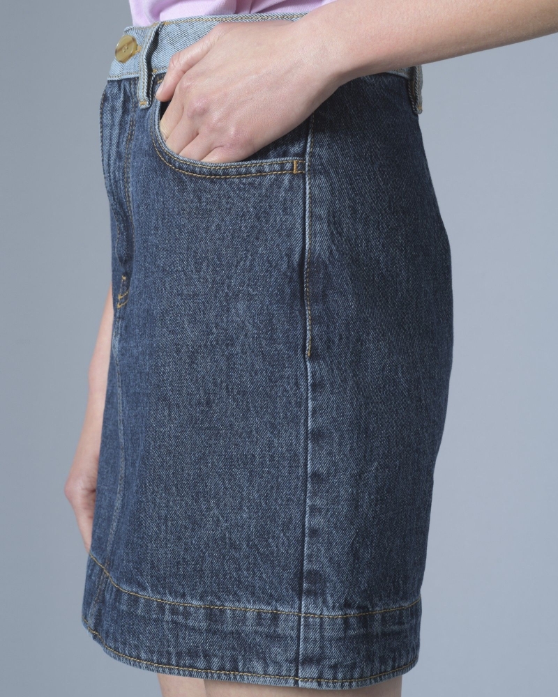 Jupe en jean à finitions contrastées McQ Alexander McQueen