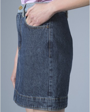 Jupe en jean à finitions contrastées McQ Alexander McQueen