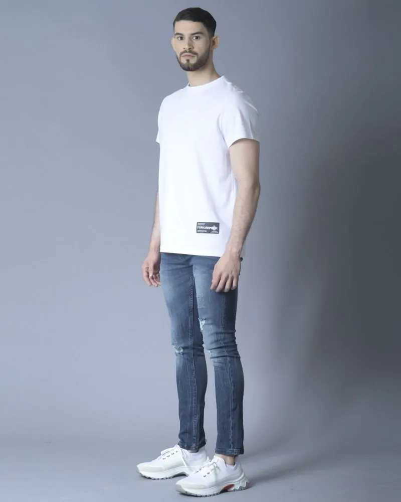 Jean skinny en coton bleu à déchirure  John Richmond
