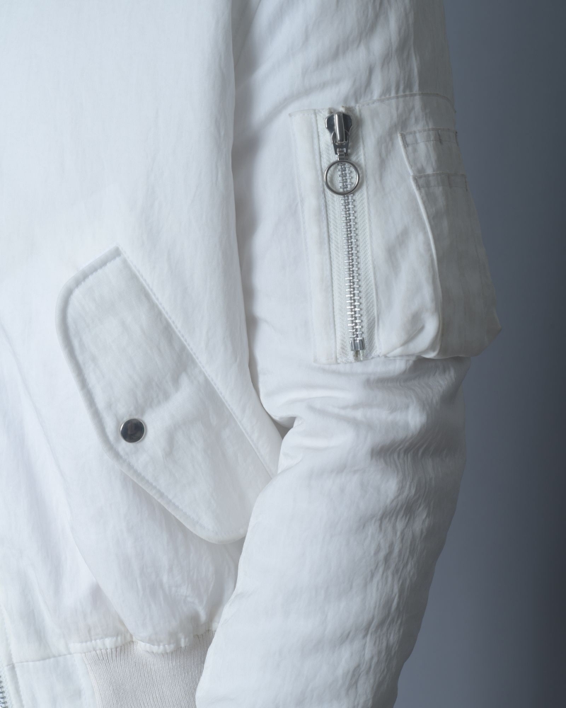 Bomber blanc en nylon texturé Soulland