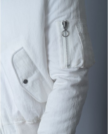 Bomber blanc en nylon texturé Soulland