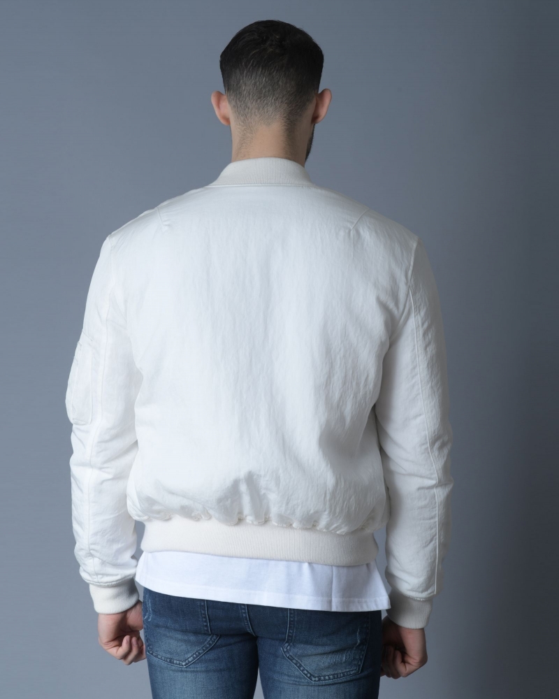Bomber blanc en nylon texturé Soulland