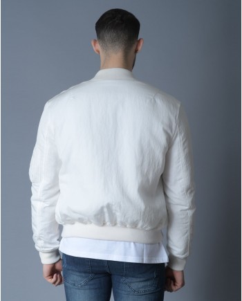 Bomber blanc en nylon texturé Soulland