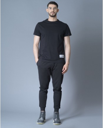 Pantalon survêtement noir en jersey coton John Richmond