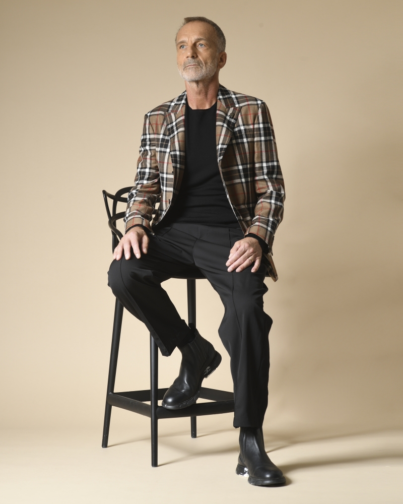 Veste en laine à motifs carreaux Gabriele Pasini
