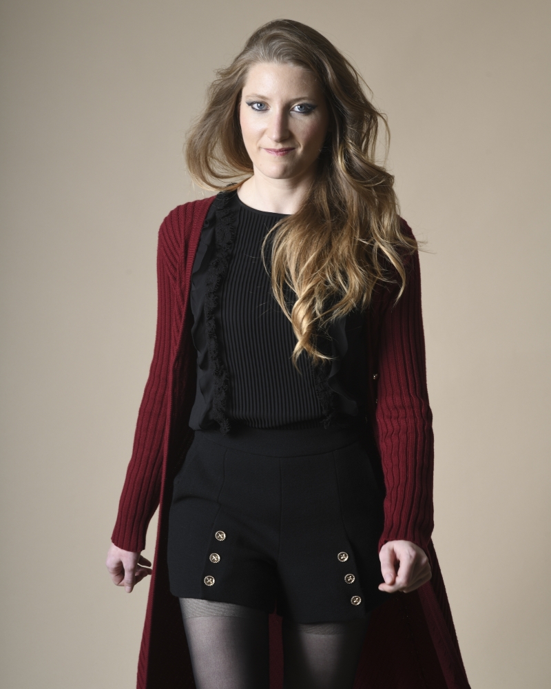 Blouse à plis et volants Edward Achour 