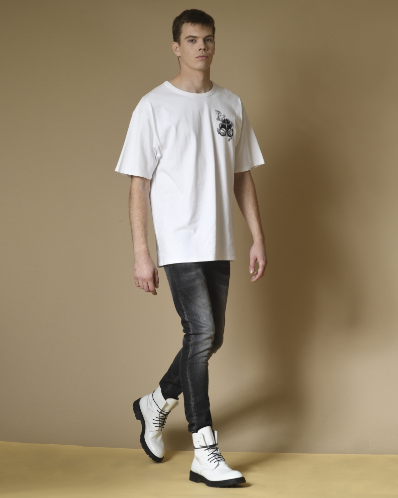 Jean skinny délavé en coton noir Dondup