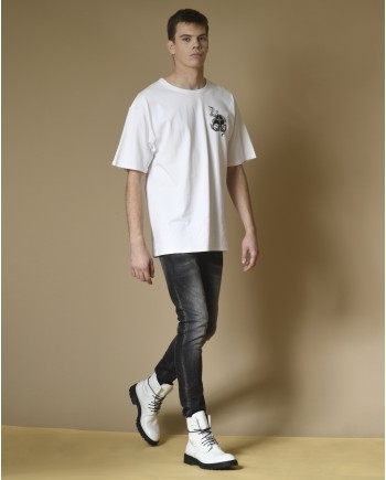 Jean skinny délavé en coton noir Dondup