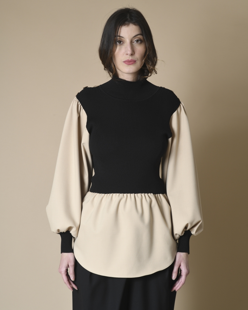 Pull à col montant en maille Edward Achour