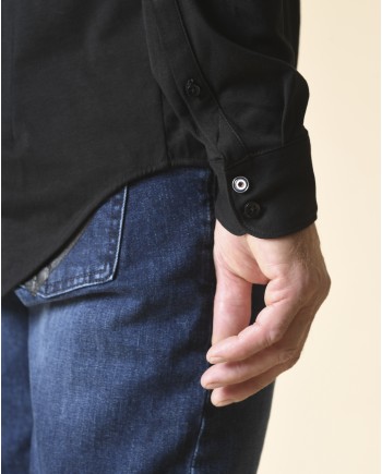 Chemise noire en jersey de coton Blue Industry 