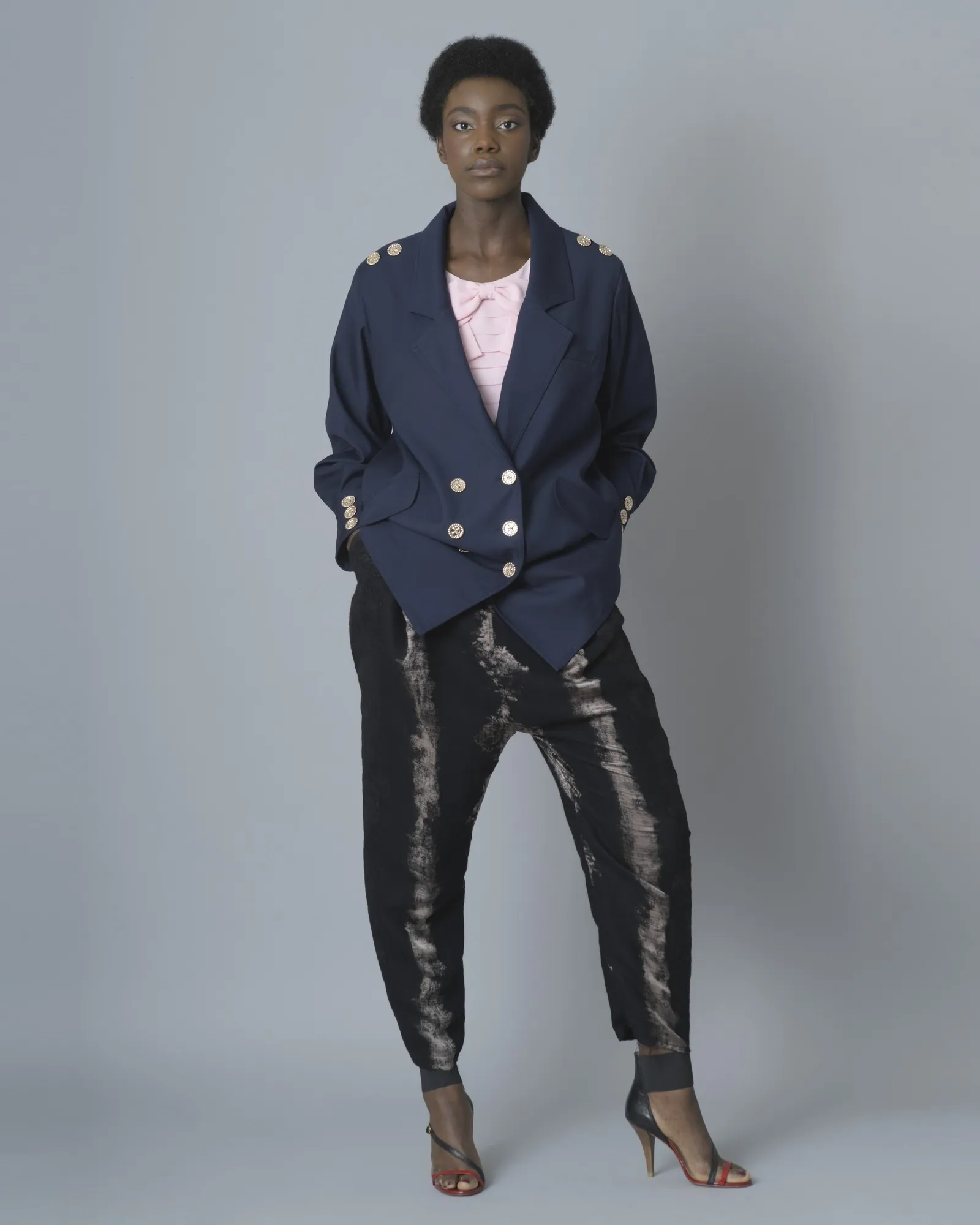 Blouse rose sans manches Edward Achour