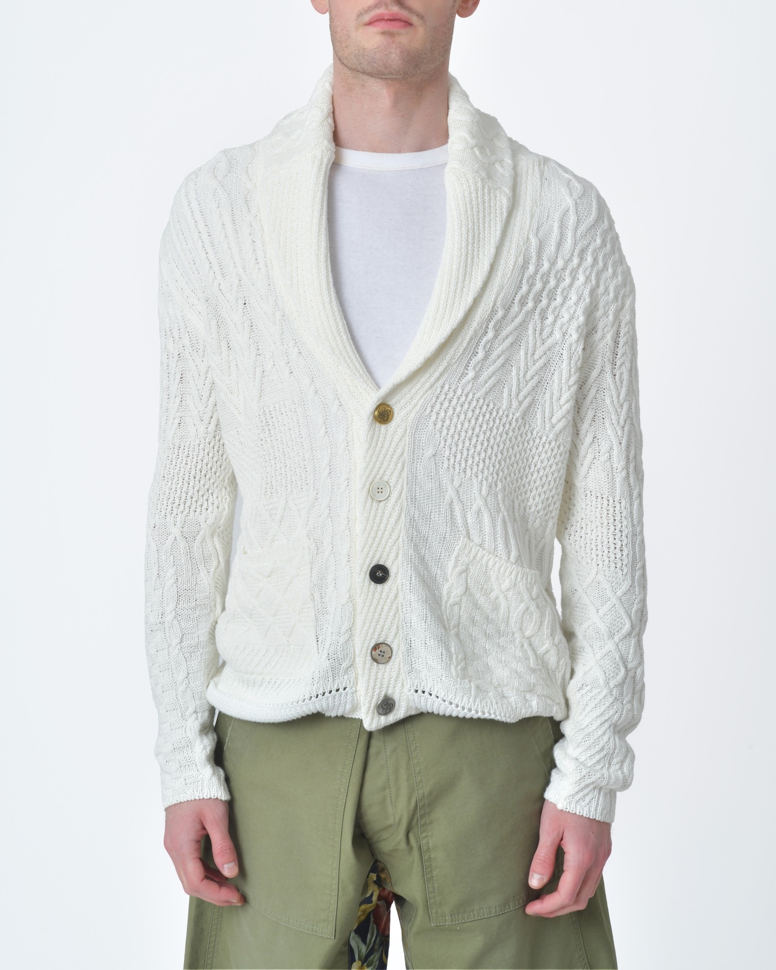 Cardigan Chico's Blanc à Devants Ouverts Et Cascade - Taille 1 (Moyen) - Occasion Parfait état