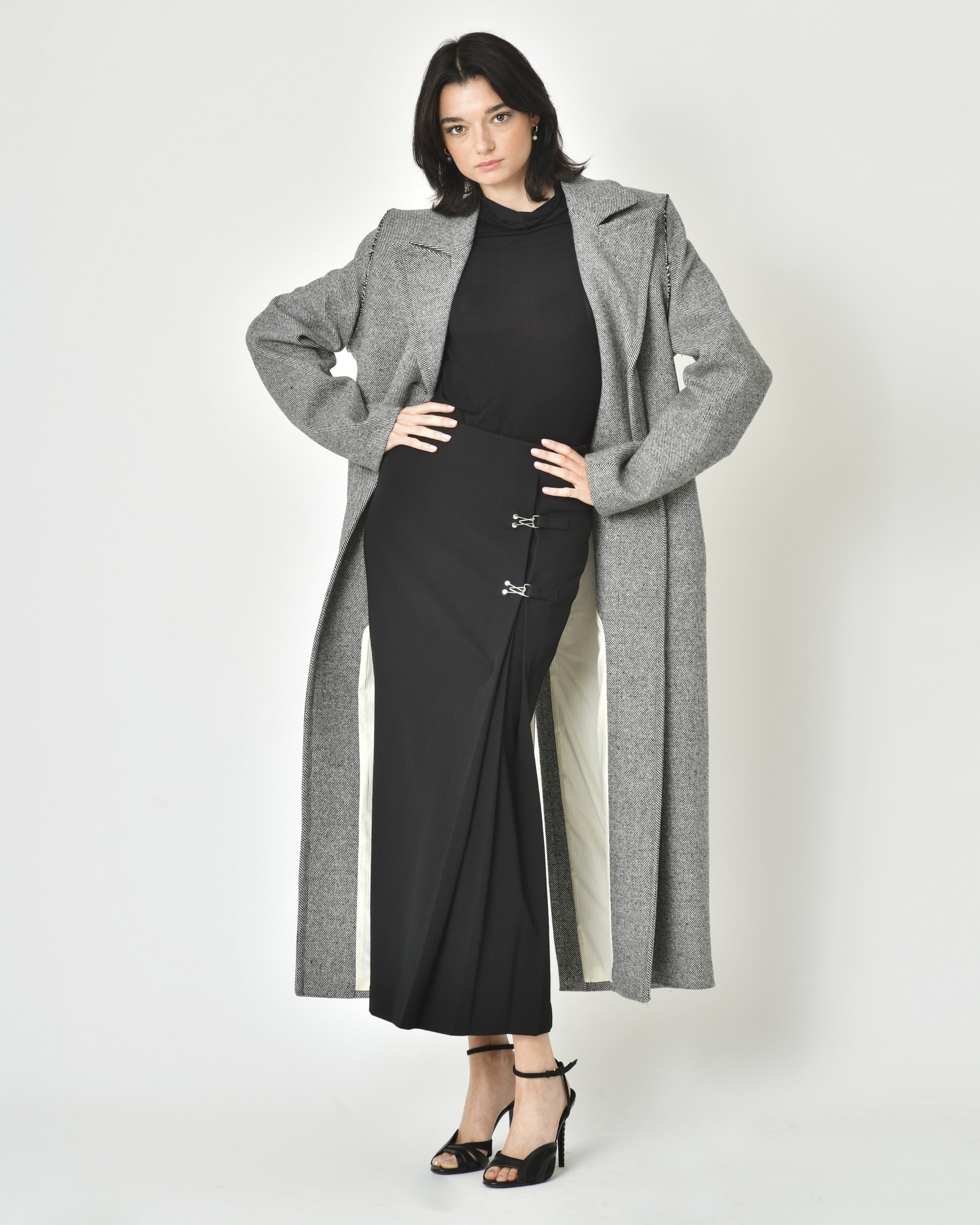 Jupe Longue Pimkie Femme Taille 42 - Gris, Polyester/viscose, Doublée - Occasion Très Bon état