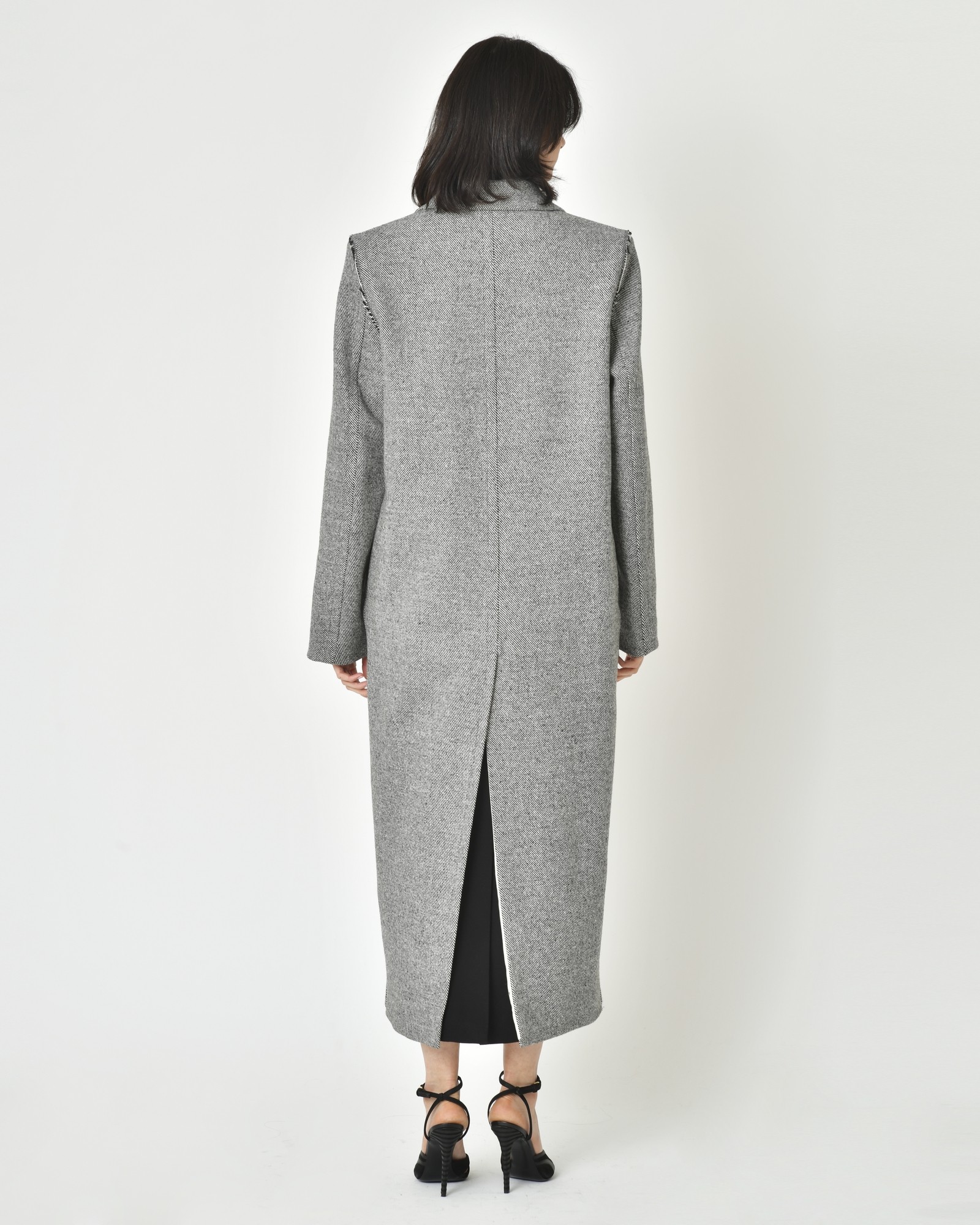 Manteau Long Femme En Laine Et Cachemire - Taille 44/46 - Couleur Bleu Violine