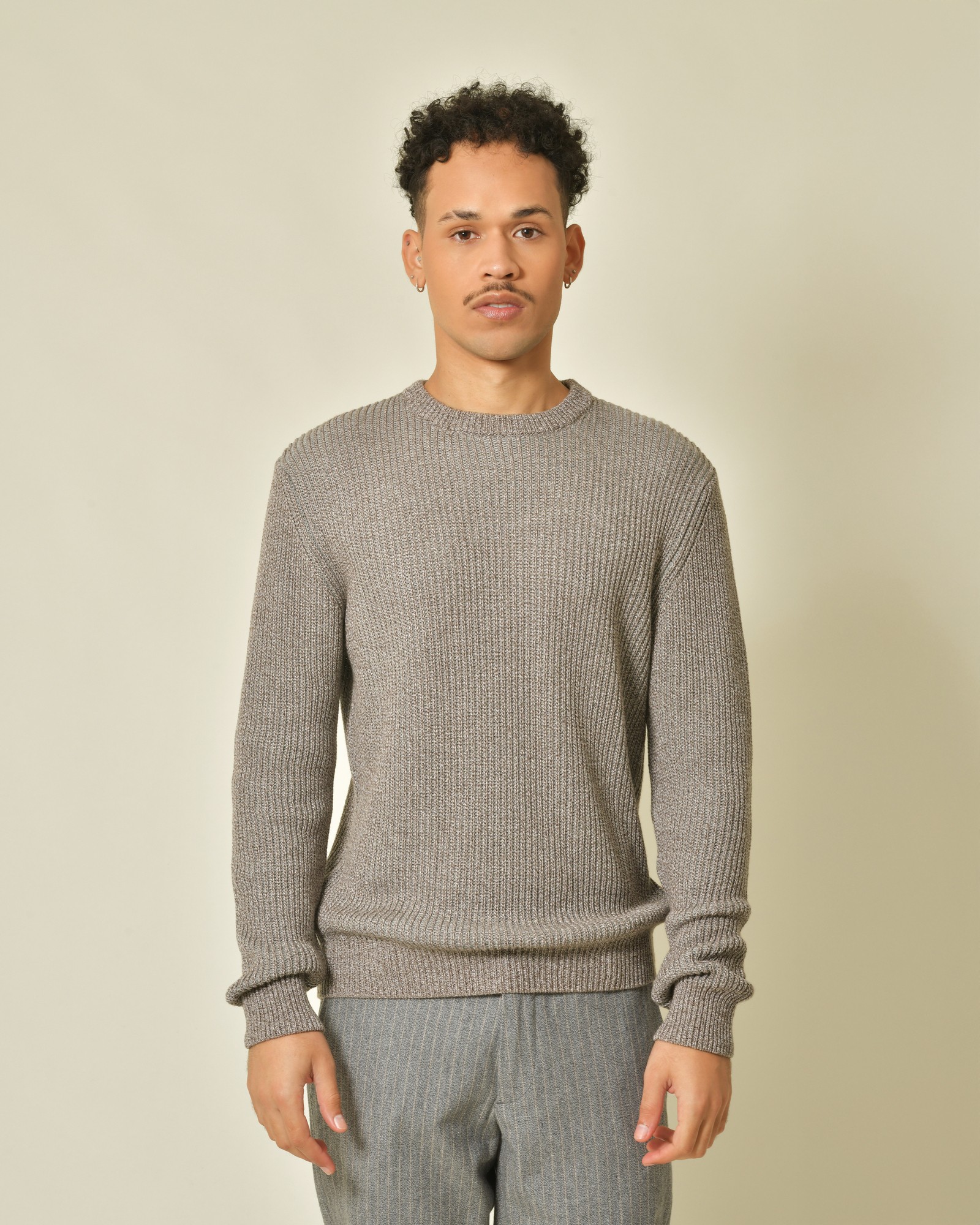Col rond en tricot délavé - Gris pierre – Hang Eleven
