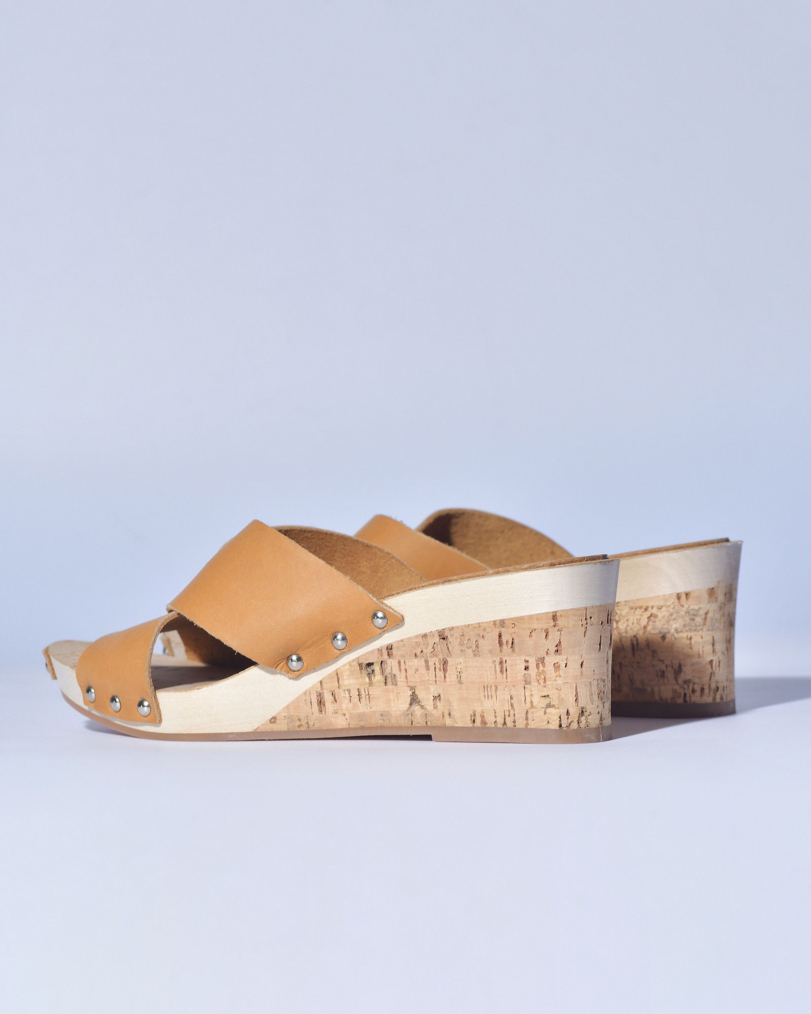 Sandales Compensées En Liège Marron Taille UK5 - Boucle Et Lanières Croisées - Occasion - Style Espadrille