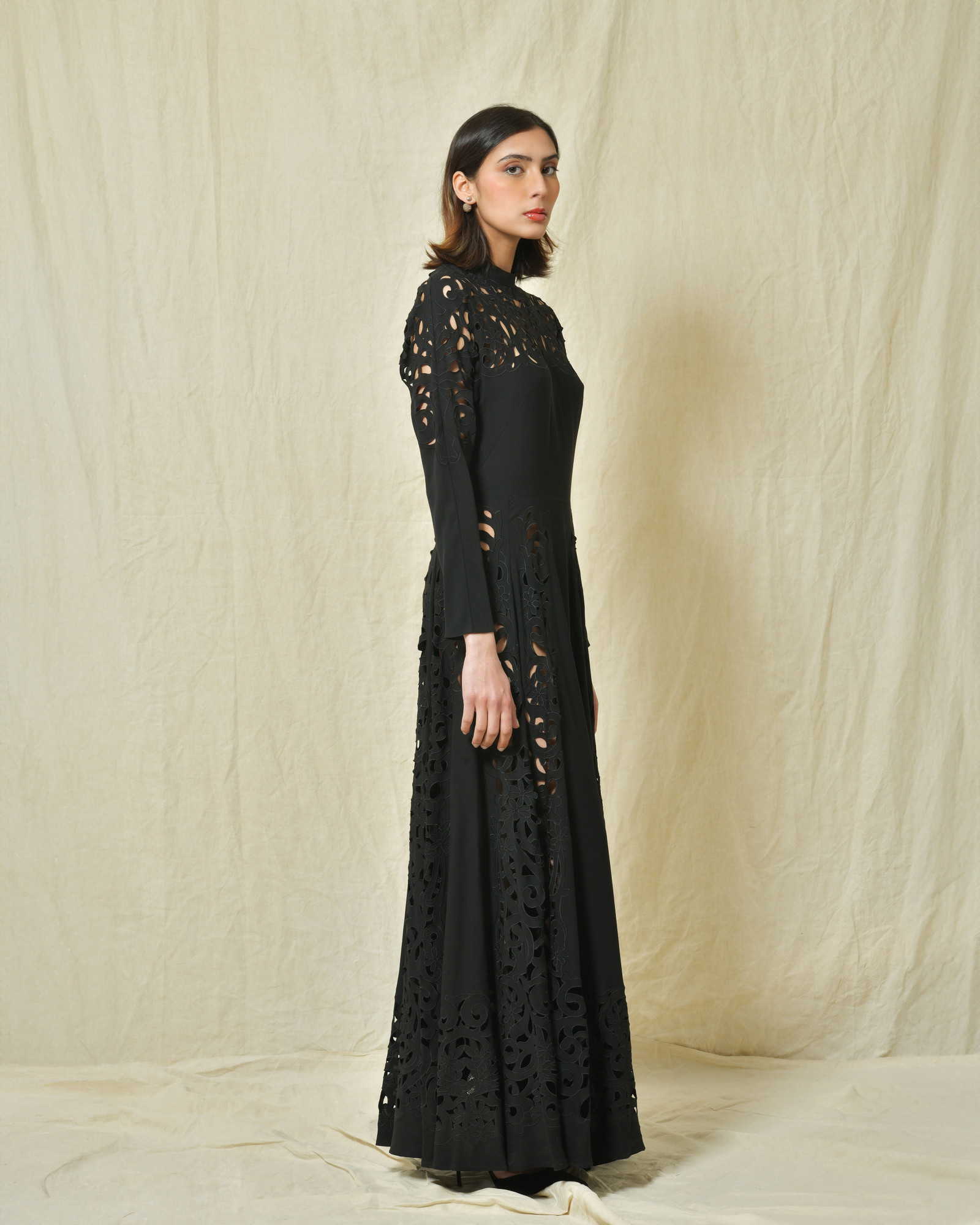 Robe Longue Red Valentino Taille 36 - Blanc Rayé - Occasion Très Bon état
