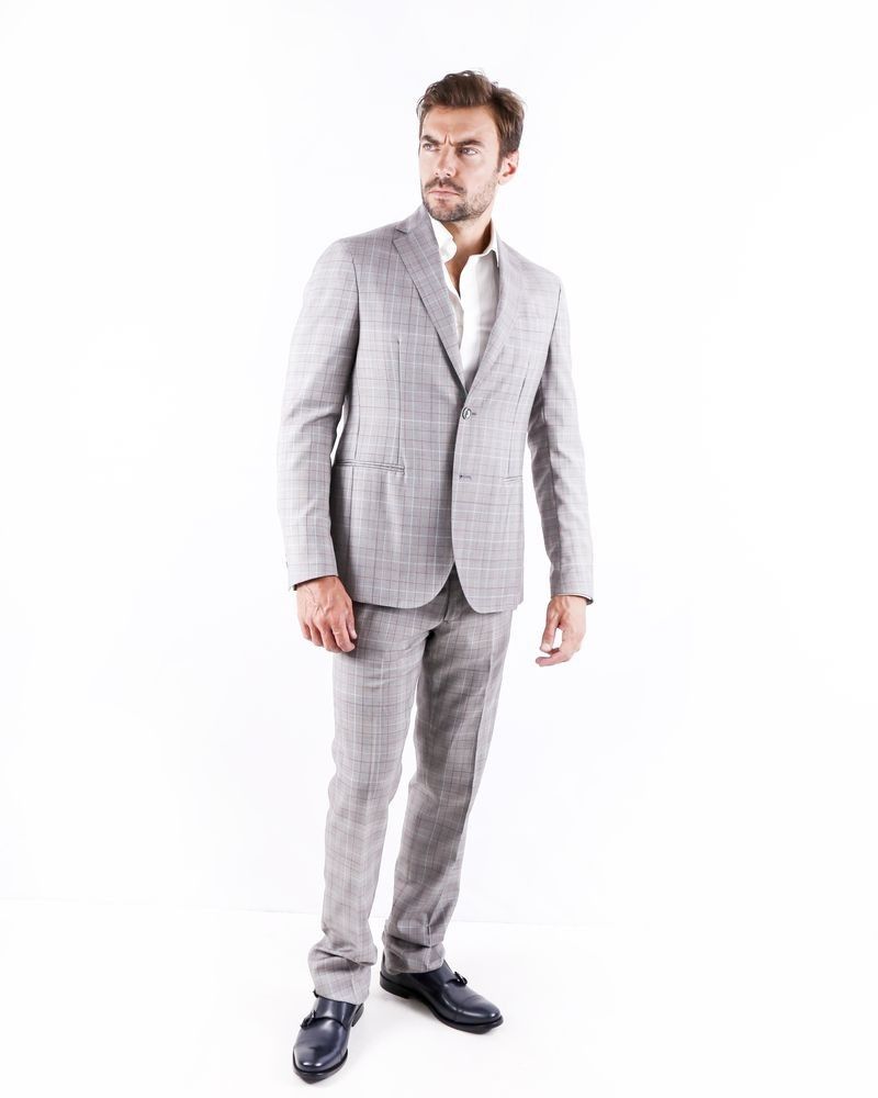 Pantalon Ville Chiné Coupe Ajusté – Gris Clair