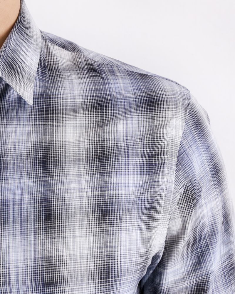 Chemise Homme Pal Zileri 100% Coton - Taille 40 Gris Pied-de-poule - Italie - Occasion TB