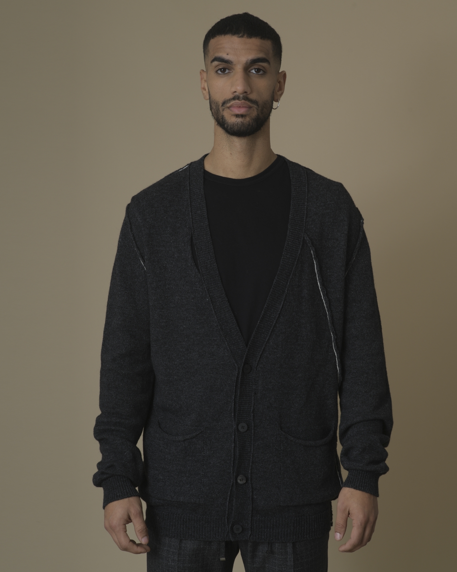 Cardigan à surpiqûres apparentes Isabel Benenato