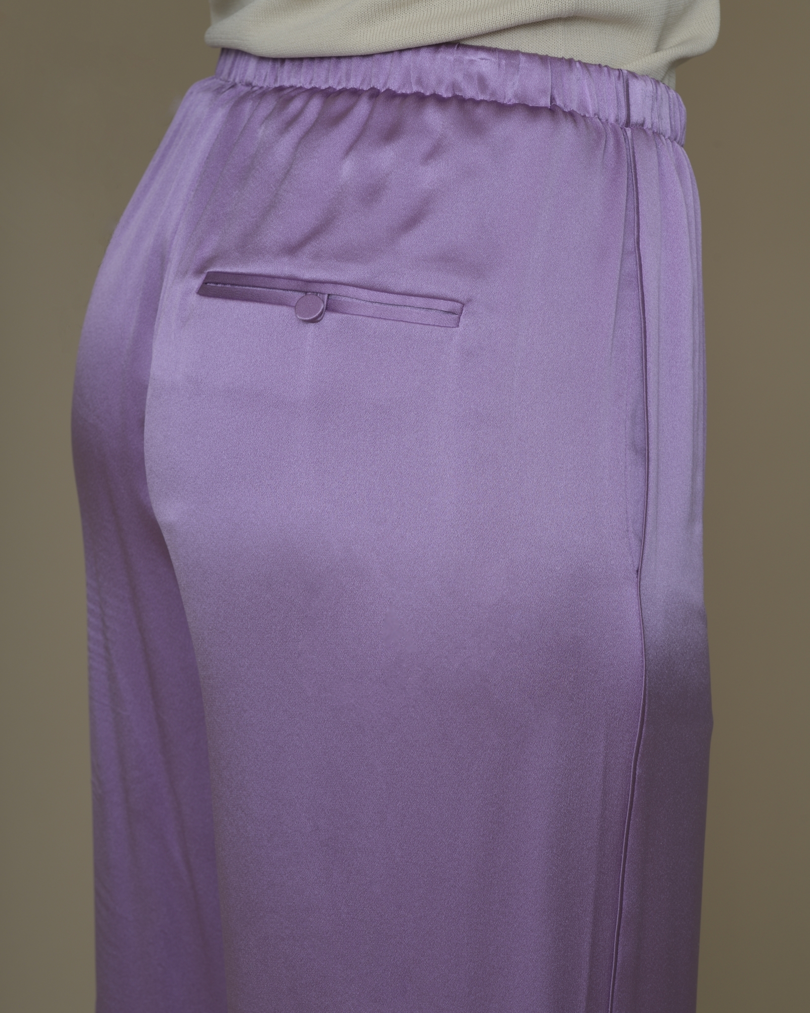 Pantalon En Soie Vince – Blanc à Rayures Color Block – Taille 4 – Neuf Avec étiquette