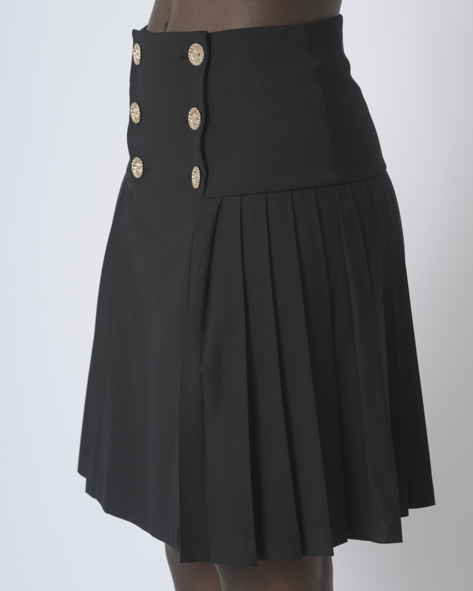 Jupe Plissée Noire Femme Agenda Taille 18, Longueur Midi, Coton, Taille élastique